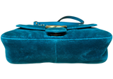 Gucci Teal Velvet GG Marmont Mini Metelasse Shoulder Bag
