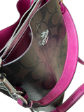 Coach Mollie Bucket Bag 22 In Signature Canvas With BerryPink Leather Accent