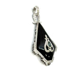 18KWG Natural Tsavorites (Garnet), Onyx & Diamond Pendant