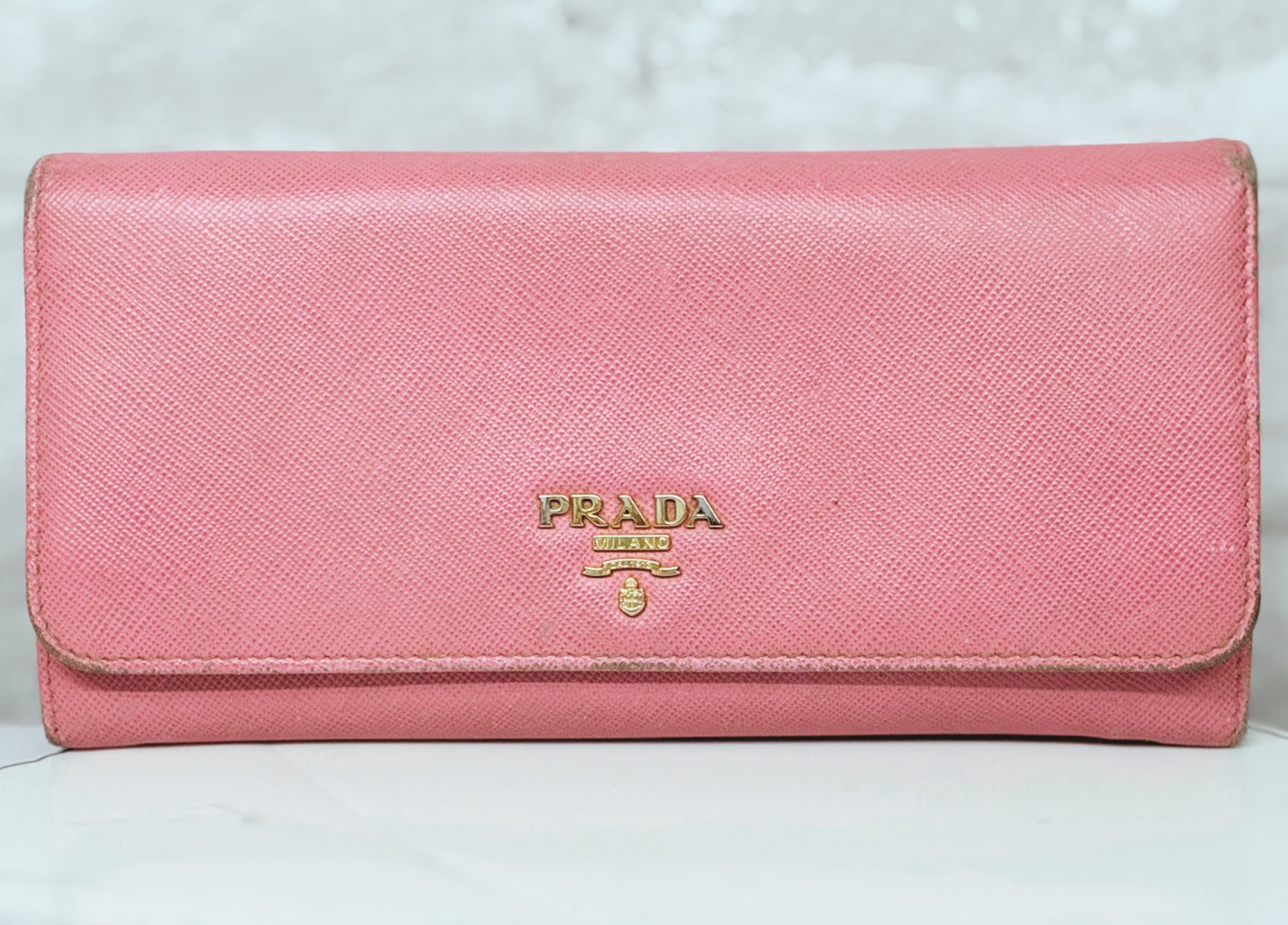 Prada Saffiano Metal Long Continental Wallet Geranio
