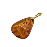 9K Yellow Gold Natural Amber Pendant