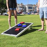 GoSports 4 x 2 ft Regulation Size Aluminum Game Sets – Choose LED Lights or Standard - Set Includes 2 Foldable Boards, 8 Bean Bags, & Rules