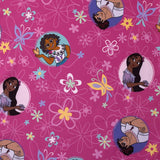 Disney Encanto Tropical Delight Pink and Aqua, Mirabel and Isabella Deluxe Easy Fold Toddler Nap Mat