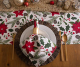 TABLE RUNNER-14X72IN/POINSETTIA & CHRISTMAS DII 853/HOLLY CHRISTMAS