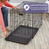 MidWest iCrate 36in Folding Metal Dog Crate With Divider Panel For Intermediate Dog Breed