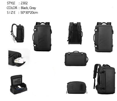 Cabin Backpack – Waterproof (Black/Gray) Main image