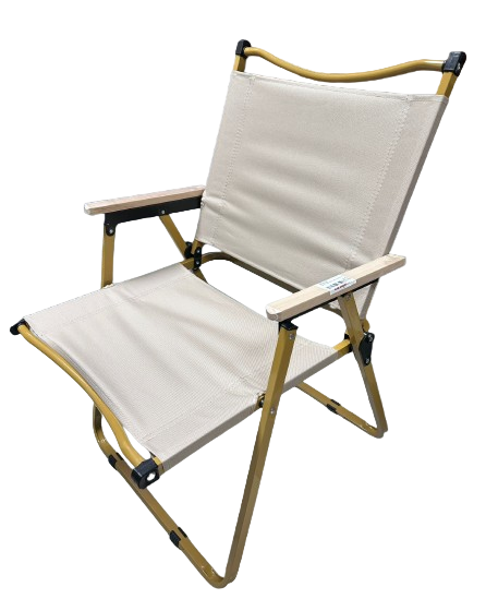 Metal Wood Arm With 2 Colours(Black/Beige) Foldable Camp Chair Main image