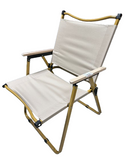 Metal Wood Arm With 2 Colours(Black/Beige) Foldable Camp Chair