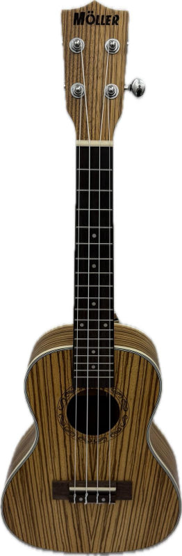 24-Inch Ukulele with Zebra Wood Finish
