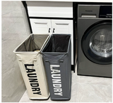 Laundry Bin W Wheels Rect Thin 3Col