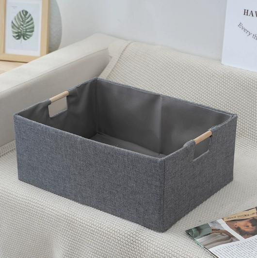 Storage Bin W Wood Handle M 38X27X15 Main image
