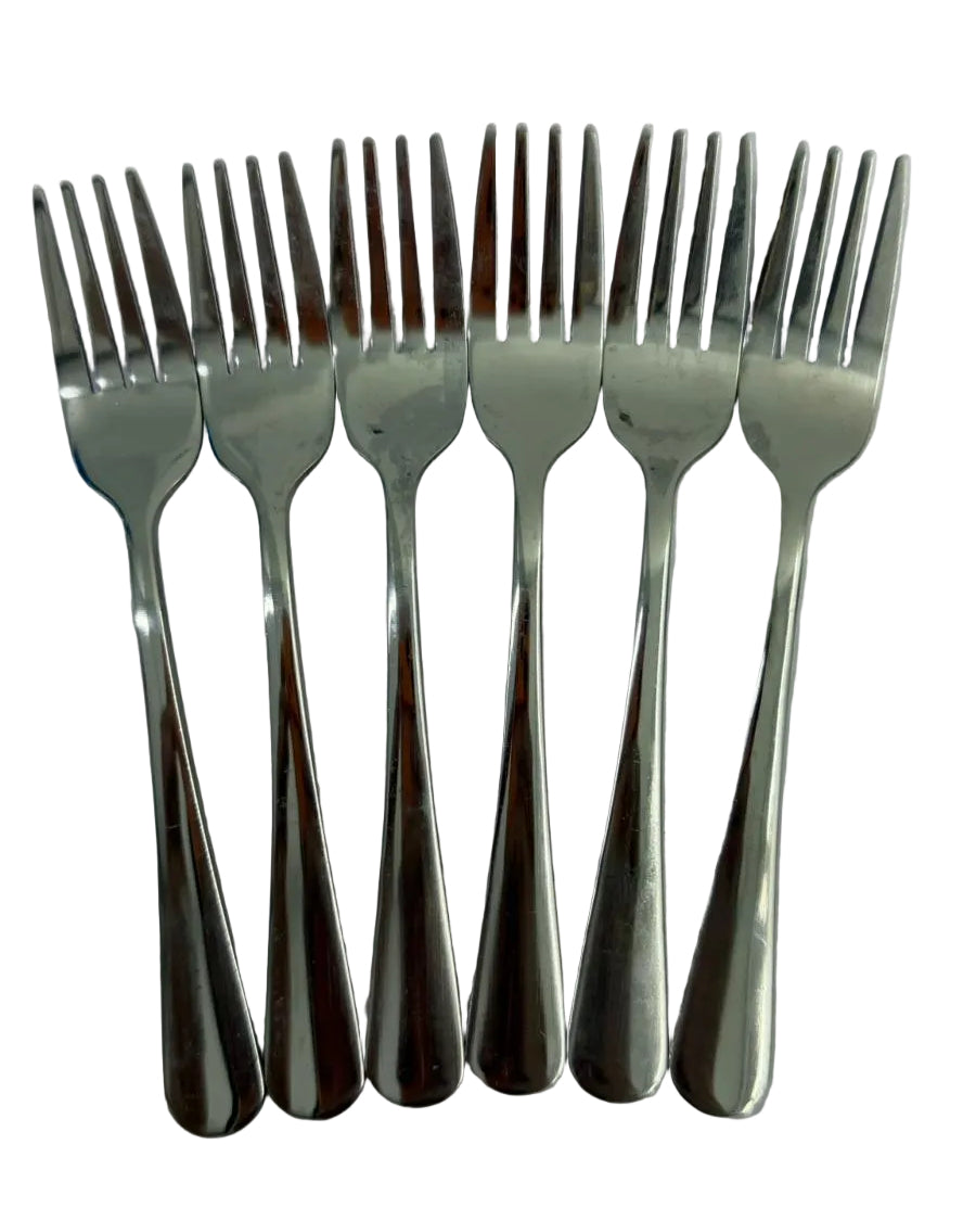 Dessert Fork 6pc Stainless Steel Plain Main image
