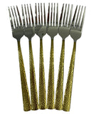 Dinner Spoon 6pc 2 tone Hammered Design