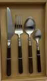 4 Piece Cutlery Set With Round Wood Handles
