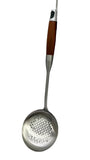 Ladle With Strainer And Wooden Handle