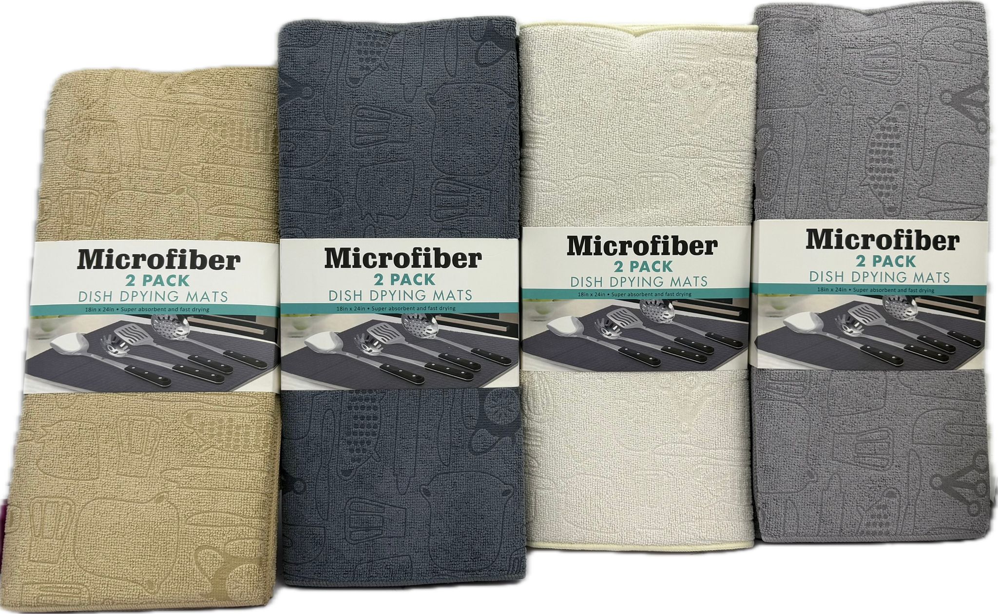 2-Piece Kitchen Print Drying Mat Set