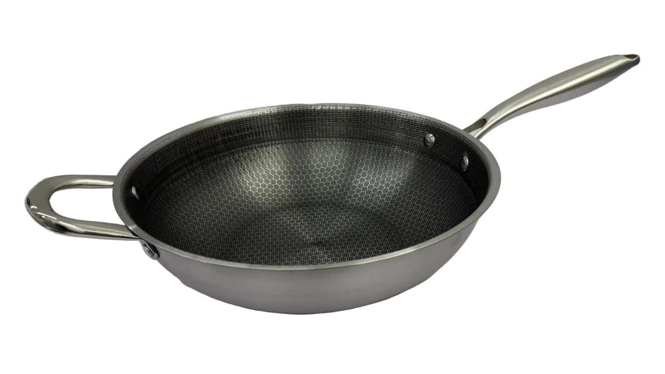 30cm Wok with Handle with Hexagon pattern Main image