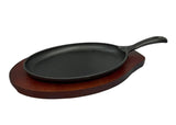 Oval Hot Plate with Wooden Tray