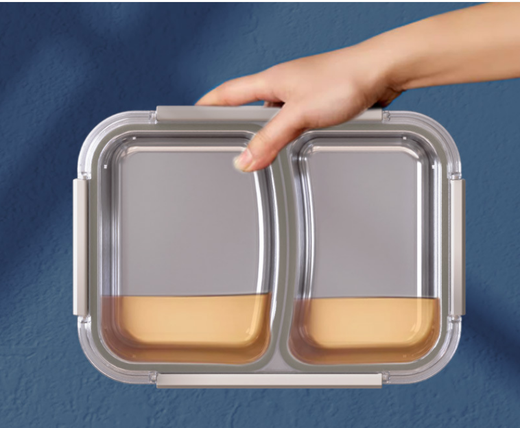Lunch Box ‚2 Compartments with Stainless Steel Tray (HJ101CG) Secondary image
