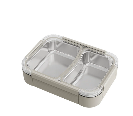 Lunch Box ‚2 Compartments with Stainless Steel Tray (HJ101CG) Main image