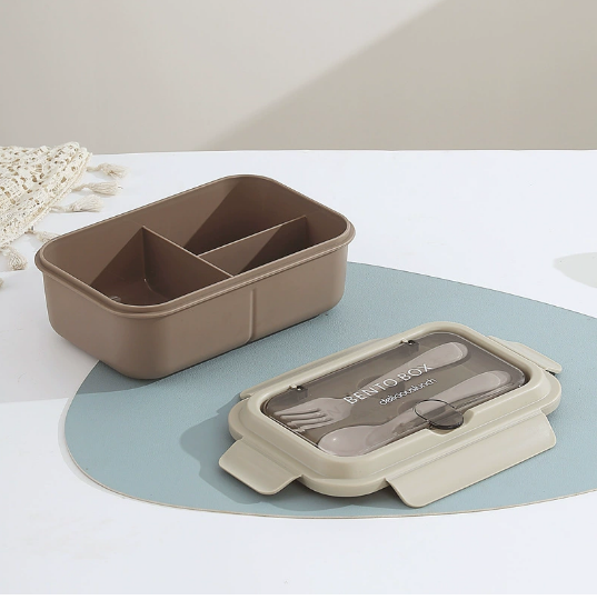Lunch Box with Stainless Steel Compartment, Spoon & Fork (HC6527A) Secondary image