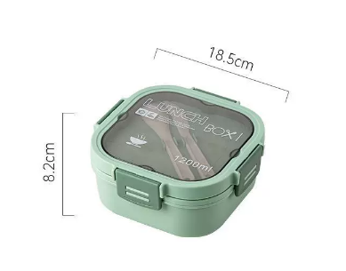 Lunch Box with Stainless Steel Compartment â€“ Square (205)