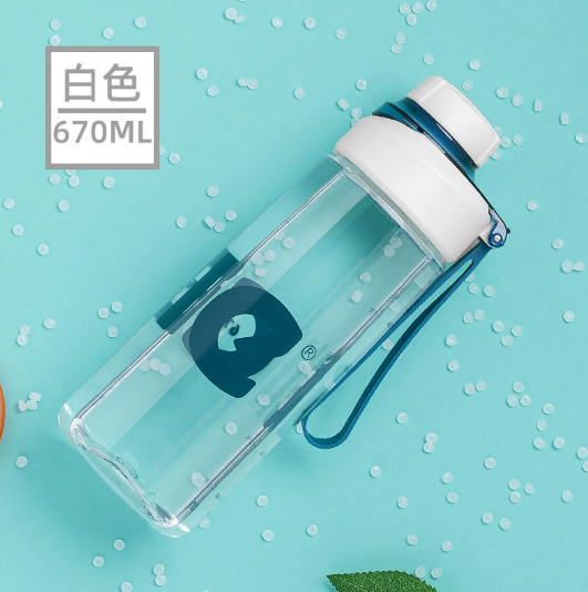 Water Bottle “ 670ml with Silicon Strap (Tritan)