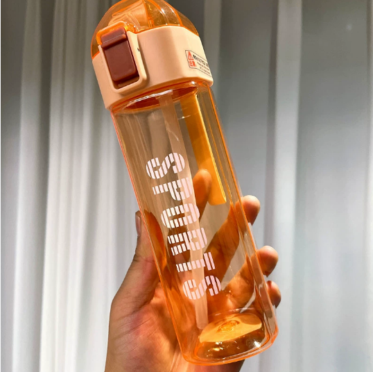 550ml Rectangular Water Bottle with Silicone Strap Main image