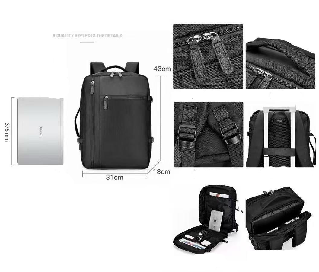 Backpack with 4 Buckles – Nylon (Black) Secondary image
