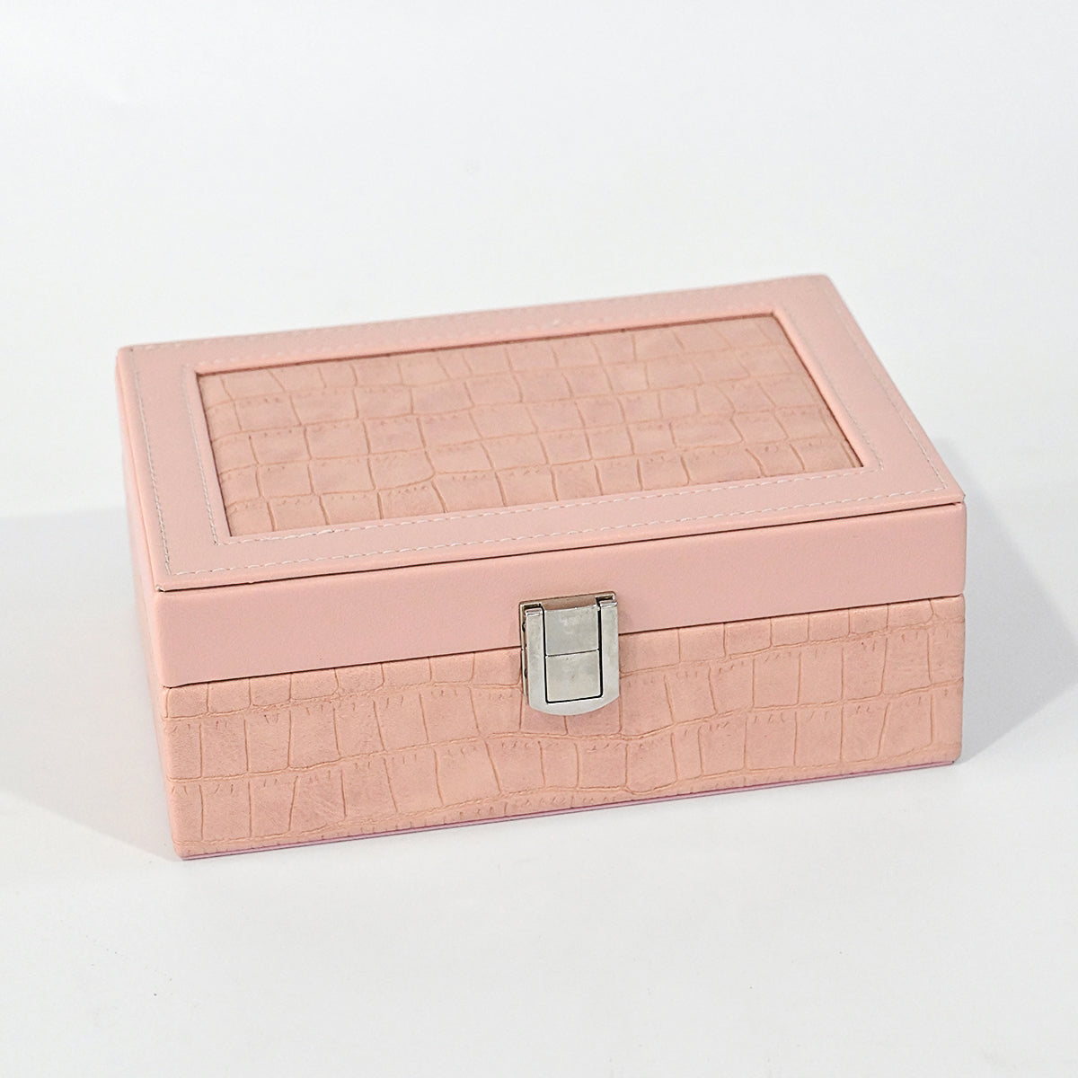 Crocodile-Texture Jewellery Box with Clip Secondary image