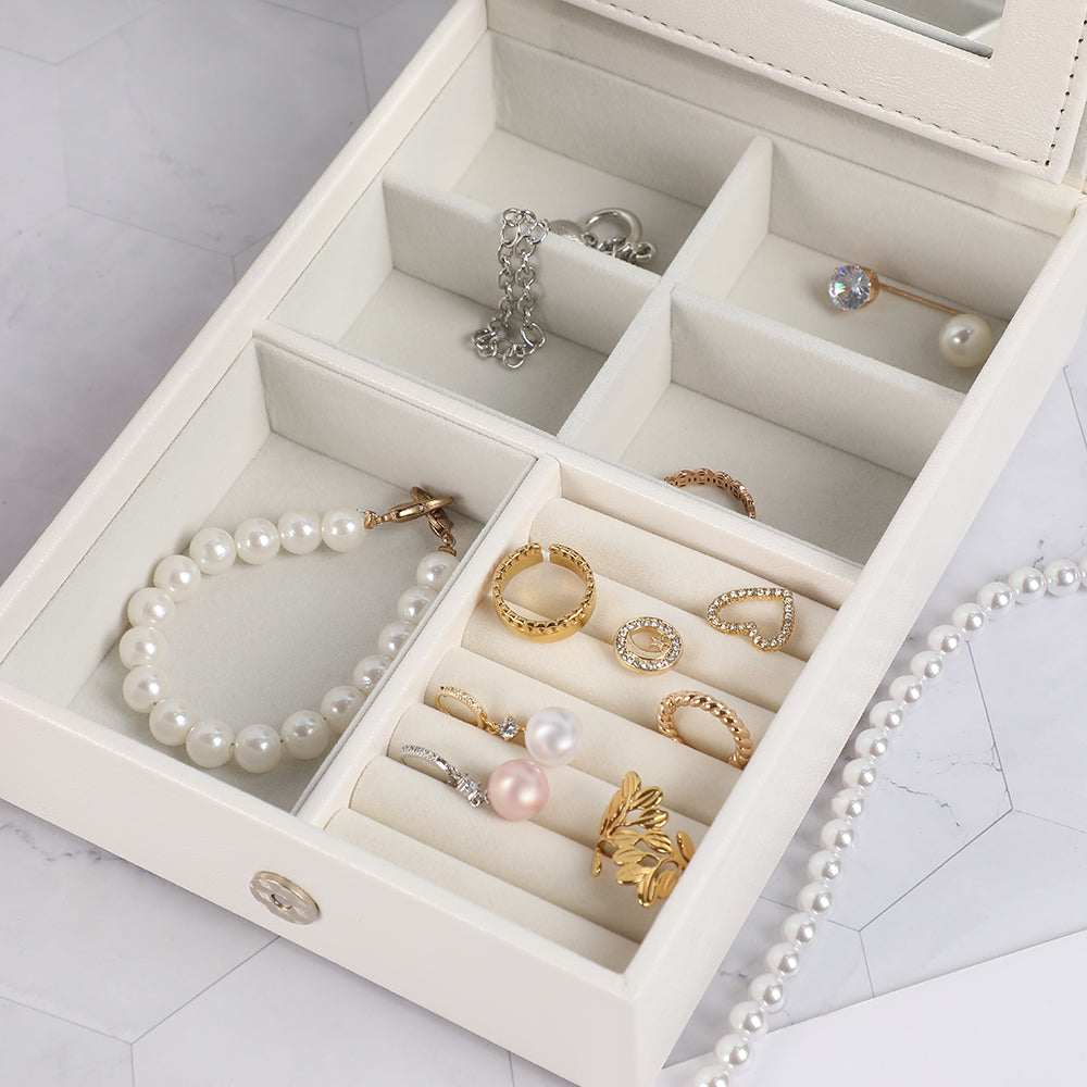 Rectangular Jewel Box with Flip Mirror