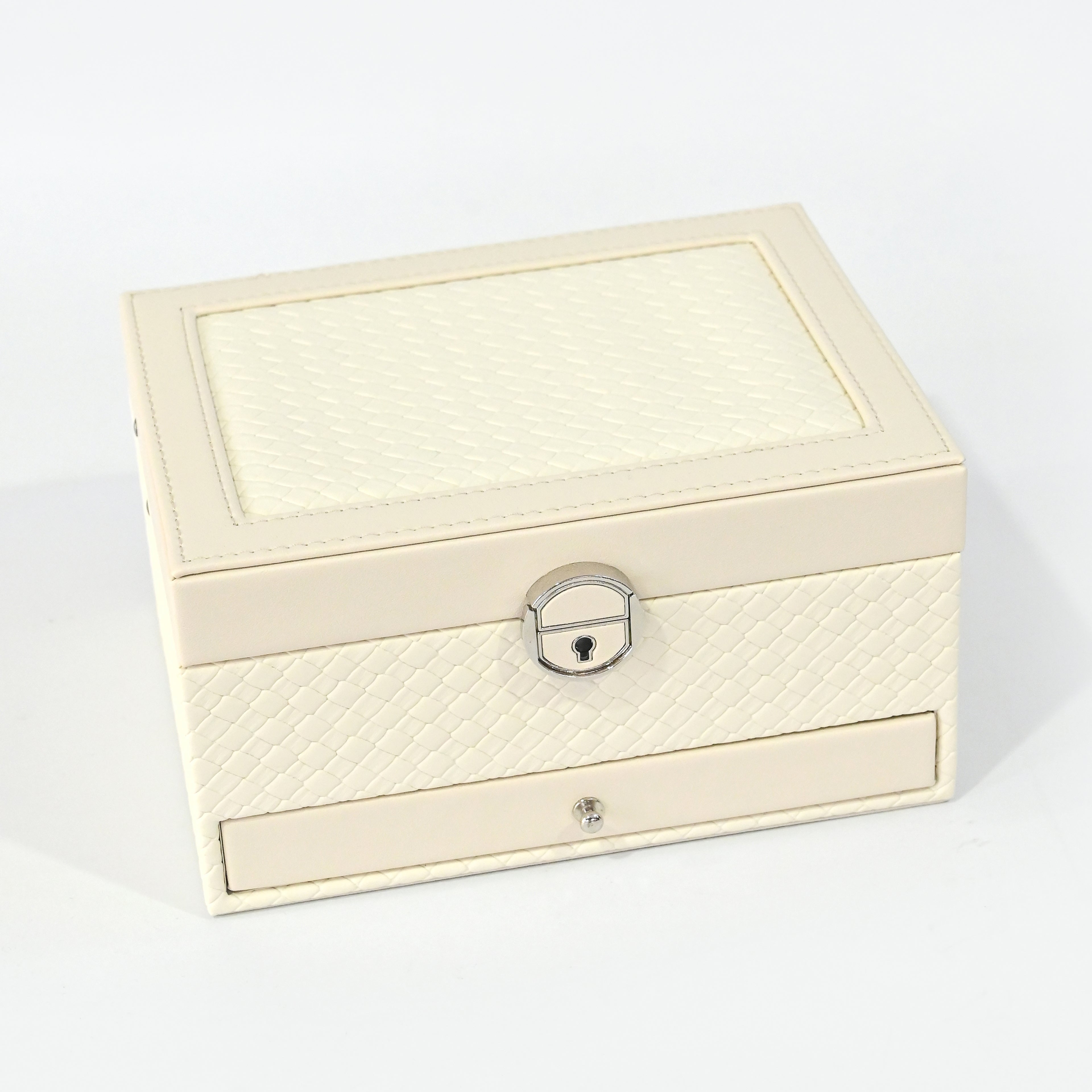 Rectangular 3-Tier Jewel Box with Key Secondary image