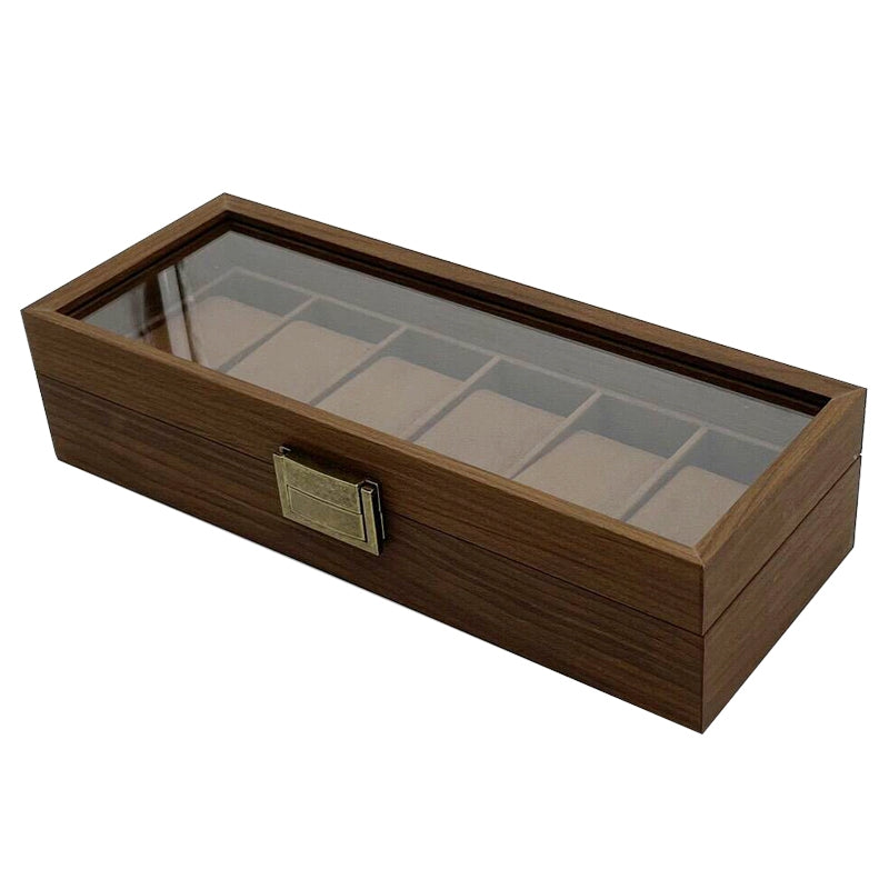 Watch Holder – 6 Slots (Matte Brown Wood, W147FG) Main image