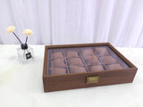 Watch Holder – 12 Slots (Matte Brown Wood, W154FG)