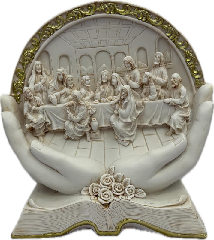 The Last Supper Round Palm Decorative Wall Art White Main image
