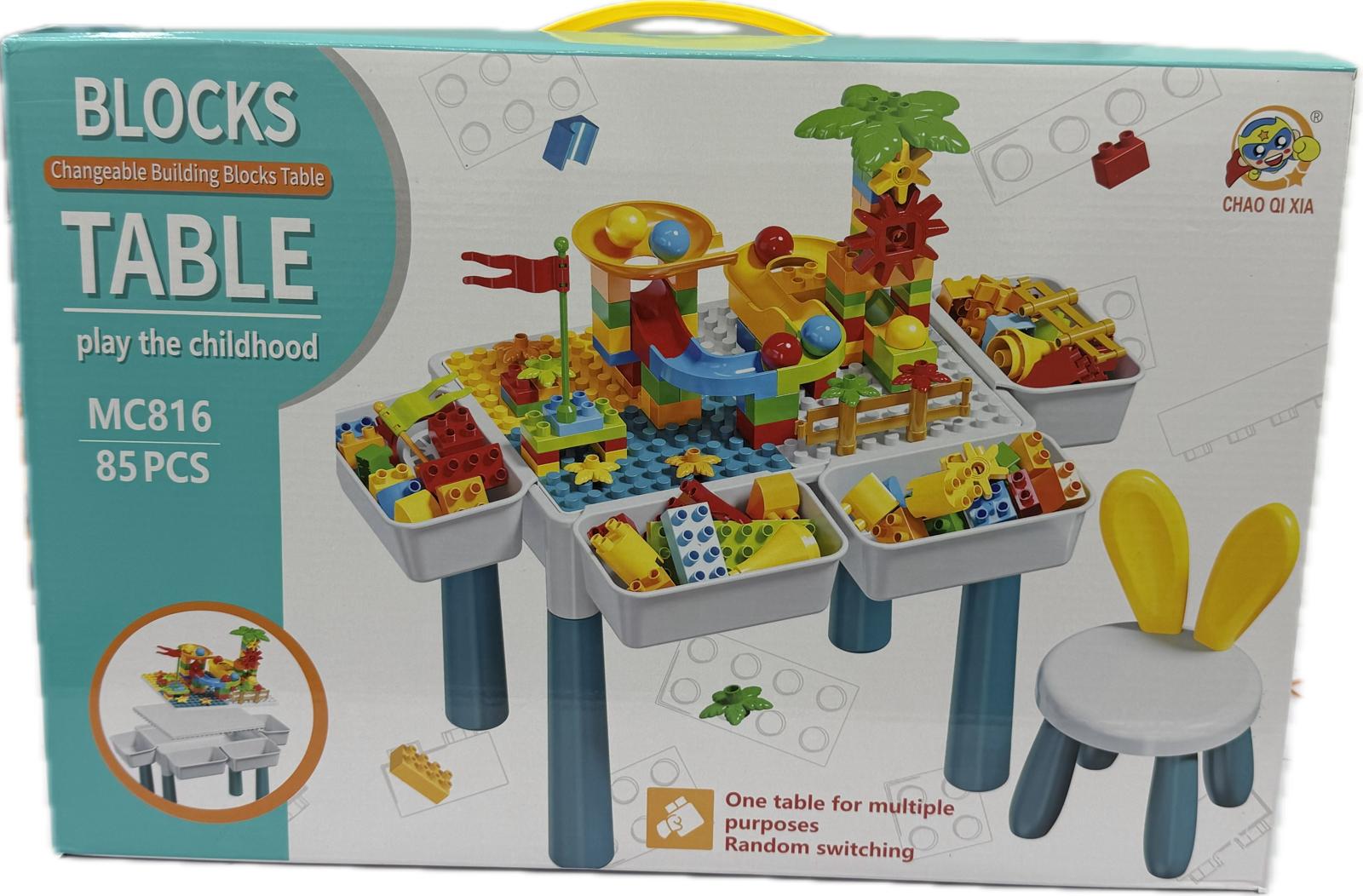 Building Toy Table with Storage and Chair Main image