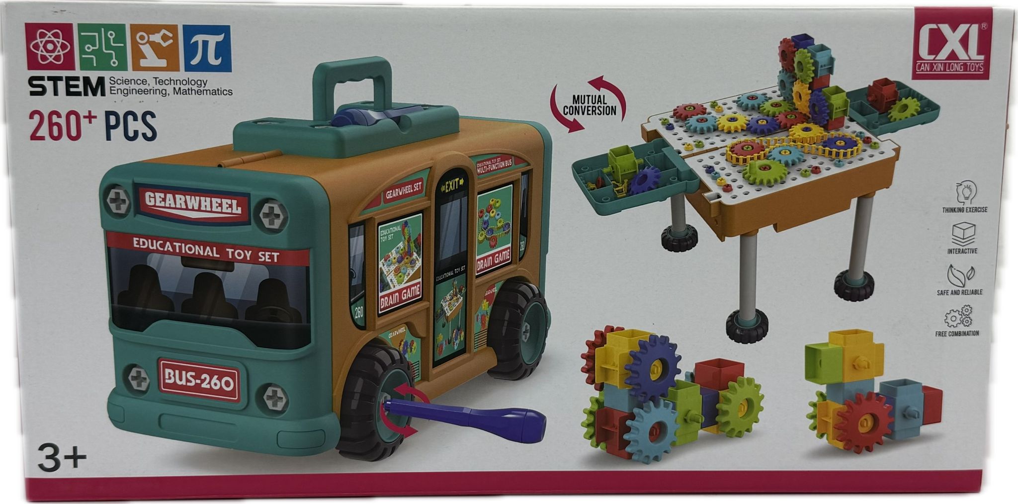 Gears and Bus Station Table Building Toy