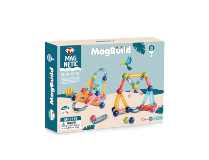 Building Toy – Magnetic Rods and Bars, 66 Pieces Main image
