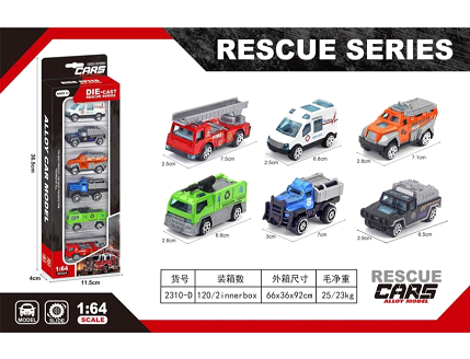 Rescue Series 6-Piece Toy Car Set