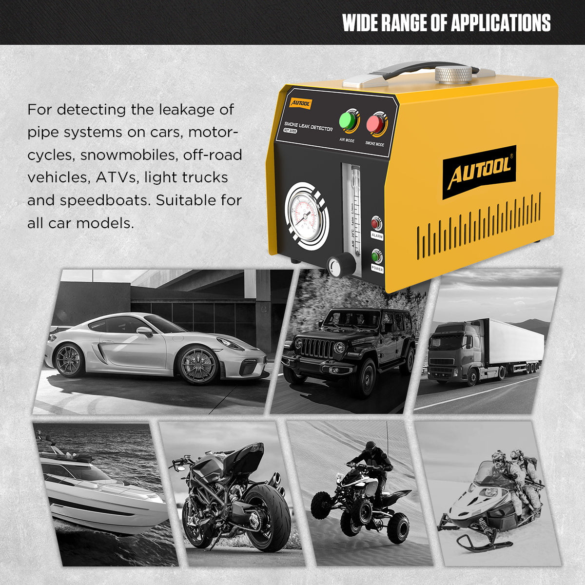 Autool Sdt 205S Automotive Smoke Tester with Pressure & Flow Contro