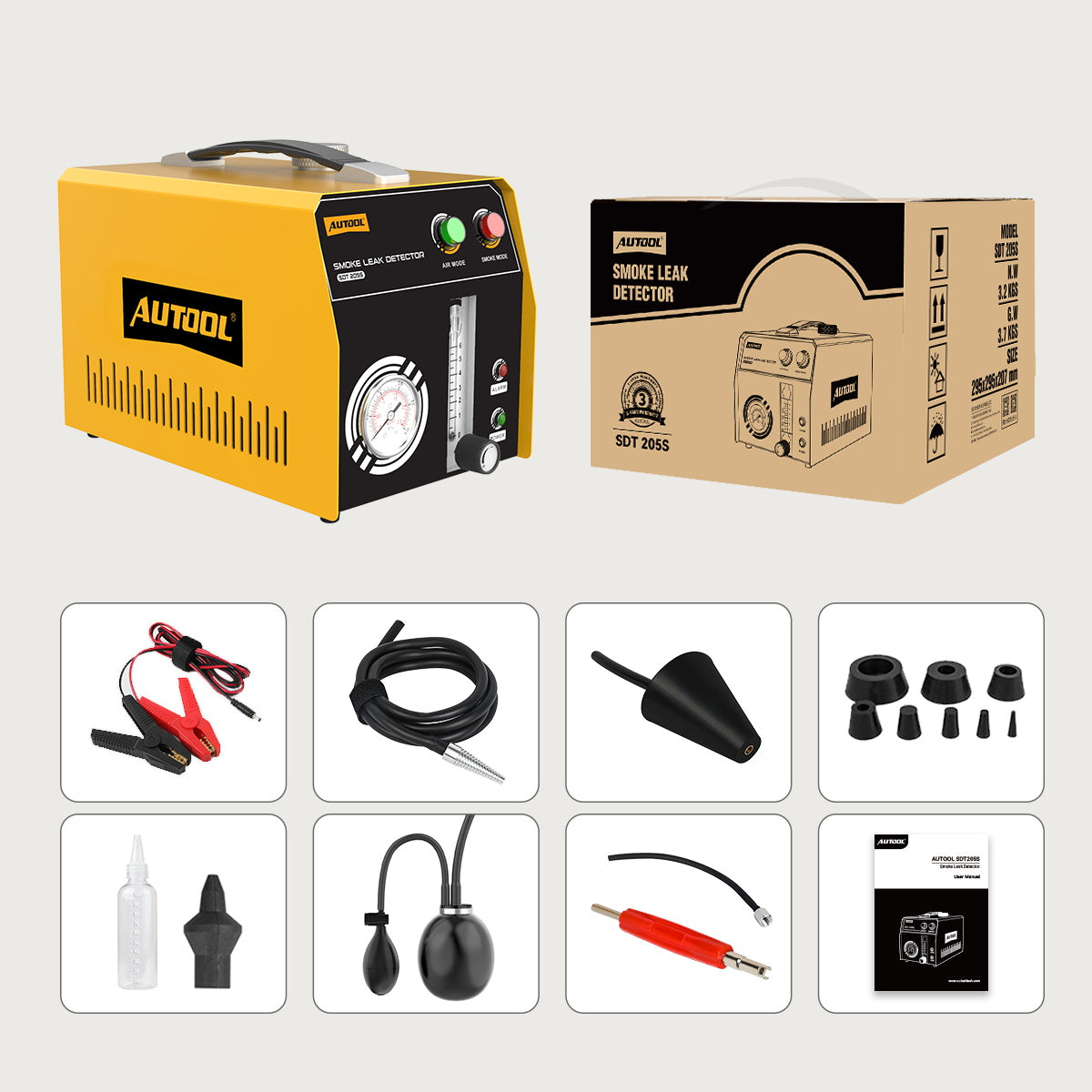 Autool Sdt 205S Automotive Smoke Tester with Pressure & Flow Contro