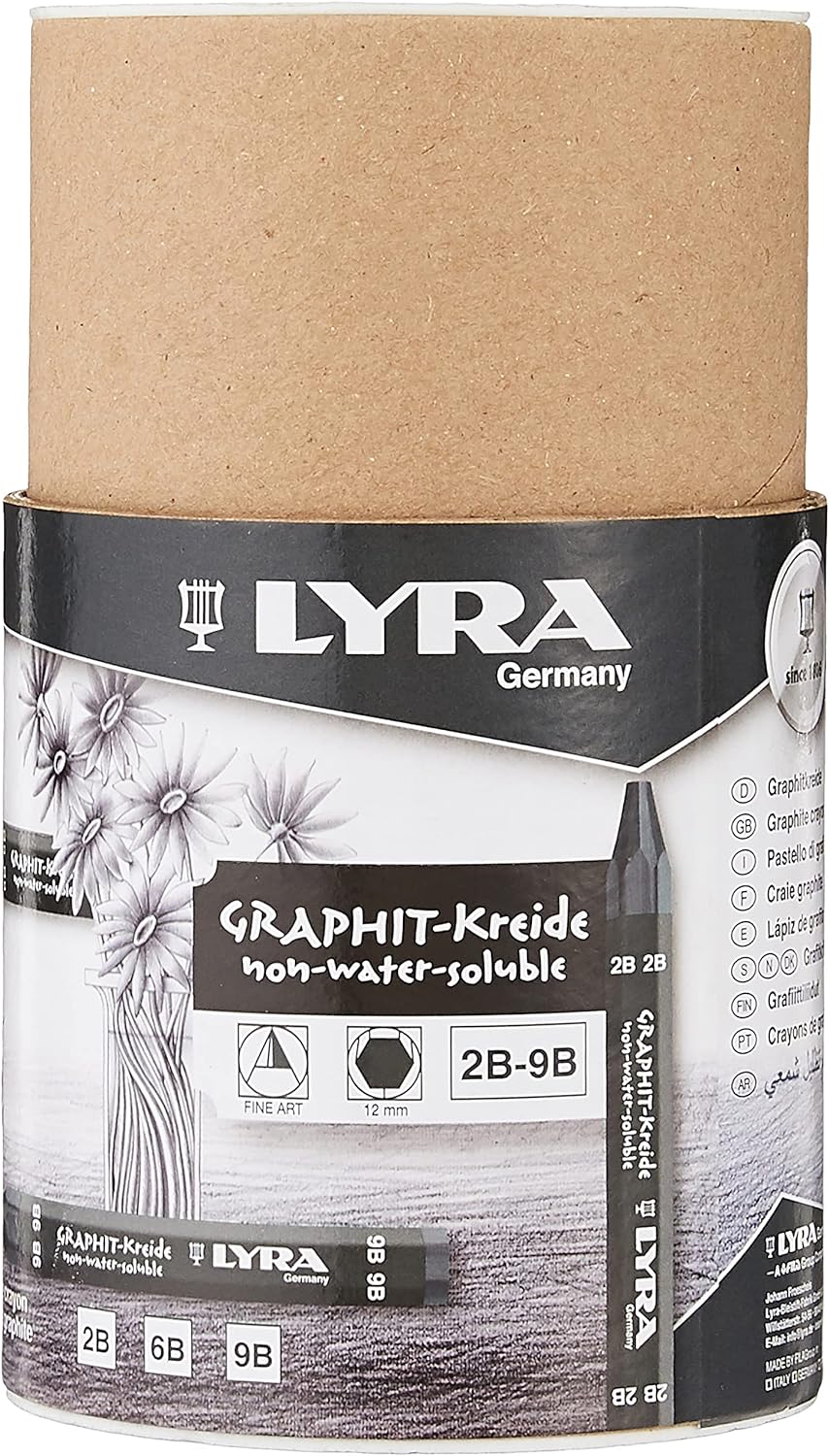 LYRA Graphite Crayons Assorted Degrees Non WaterSoluble Set Of 24 Crayons Black 5623240 Main image