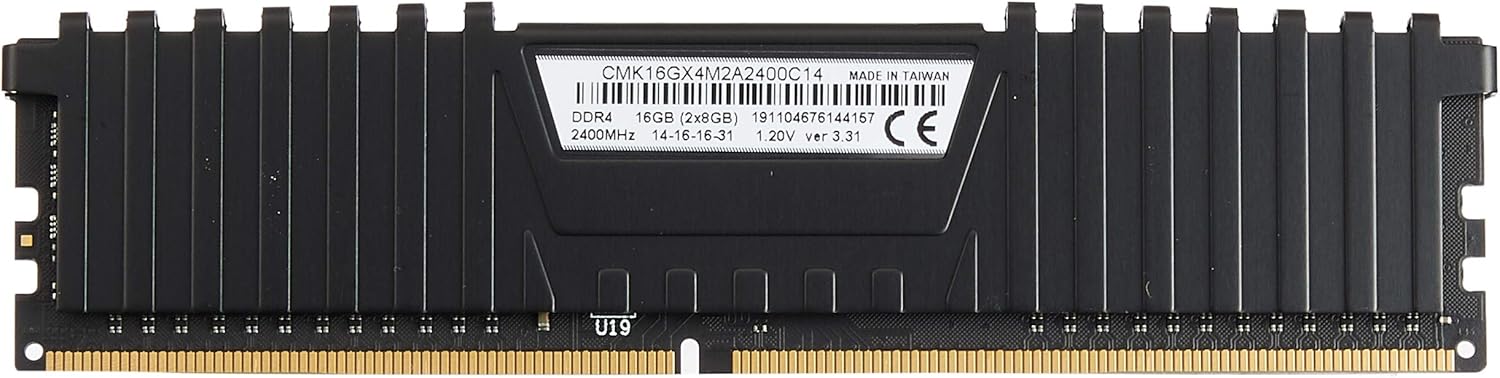 Corsair Vengeance LPX 16GB 2x8GB DDR4 DRAM 2400MHz C14 Memory Kit Black