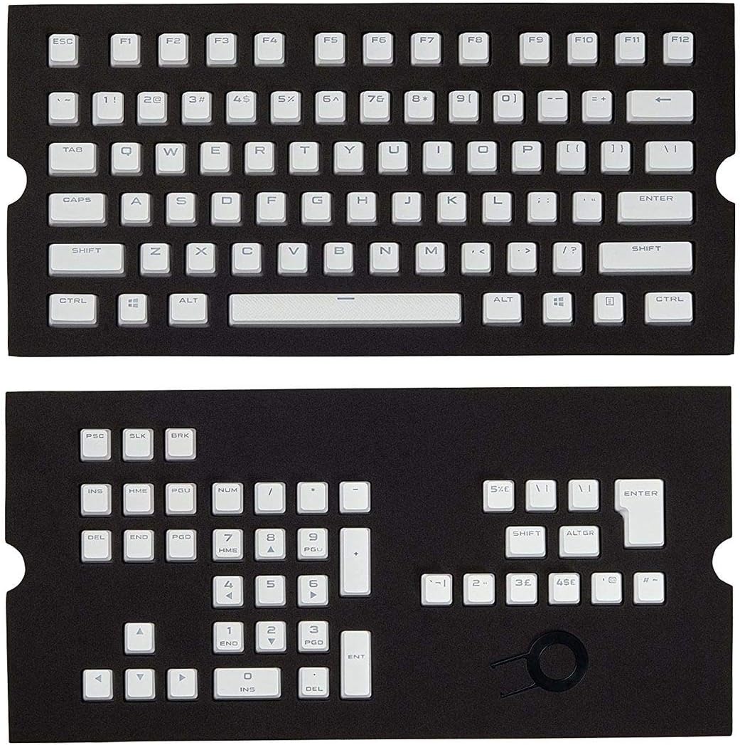 CORSAIR Gaming PBT DoubleShot Keycaps Full 104/105 Keyset White Main image
