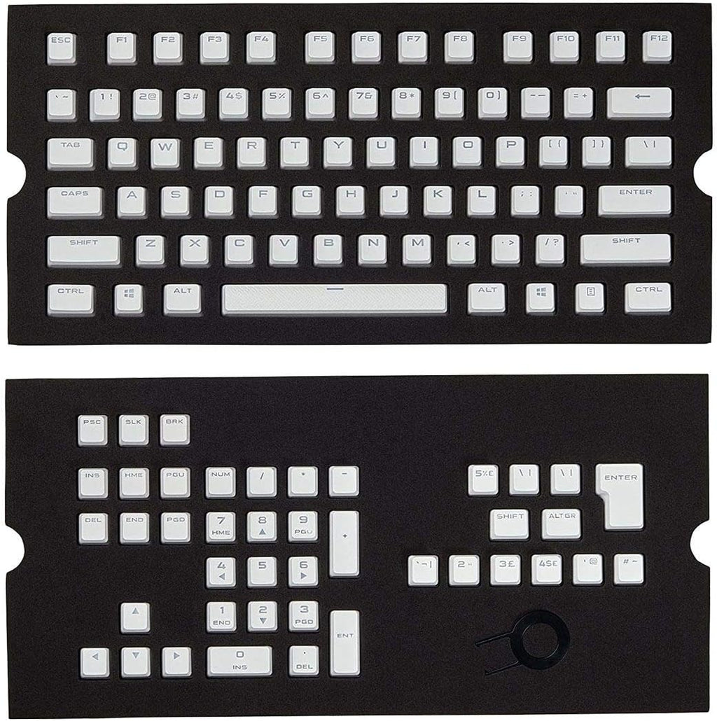 CORSAIR Gaming PBT DoubleShot Keycaps Full 104/105 Keyset White