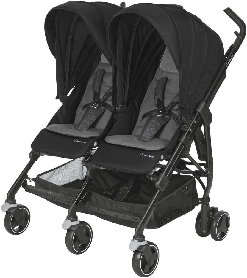 MaxiCosi Dana For Two Double Pushchair Compact Siblings From Birth To 3.5 Years Compatible With All MaxiCosi Baby Seats Nomad Black Main image