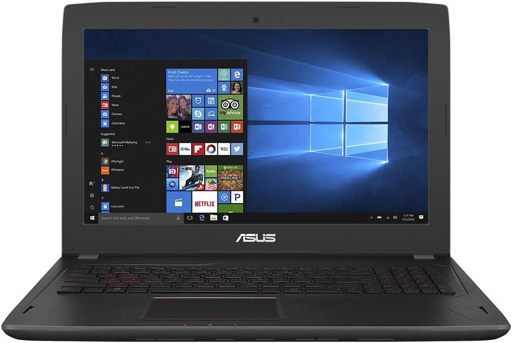 ASUS FX502VEFY053T Gaming Laptop 15.6in Intel Core i7 Nvidia GeForce GTX 1050 T Aluminium Black Main image