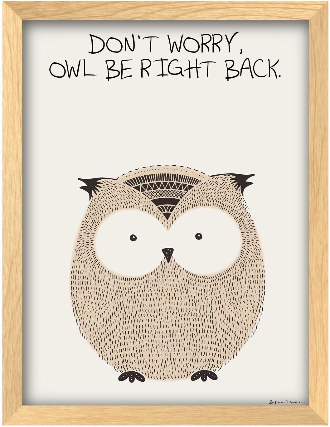 Poster Hub Animal Pun Owl Be Right Back Art Decor Main image
