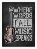 Poster Hub Chalk Drawing Words Fall Music Speak Guitar Motivational Art Decor