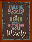 Poster Hub Failure Is Only The Opportunity Motivational Art Decor